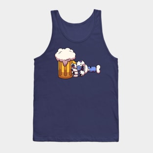 Zombie Hand Holding Beer Cartoon Tank Top